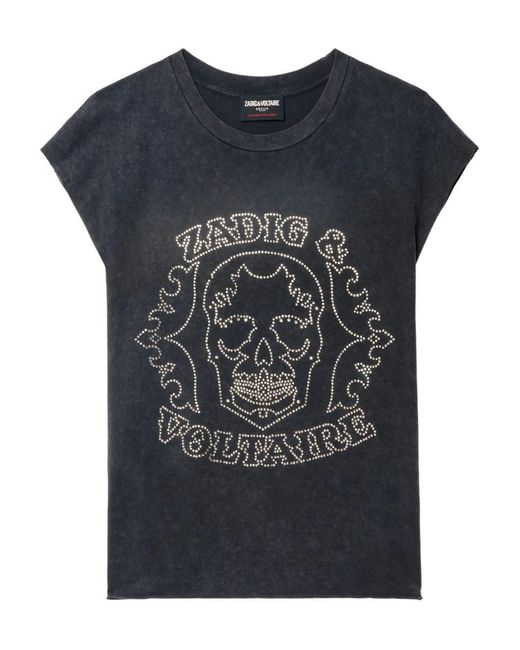 Zadig & Voltaire Women's Blue Cloe Hc Skull Strass
