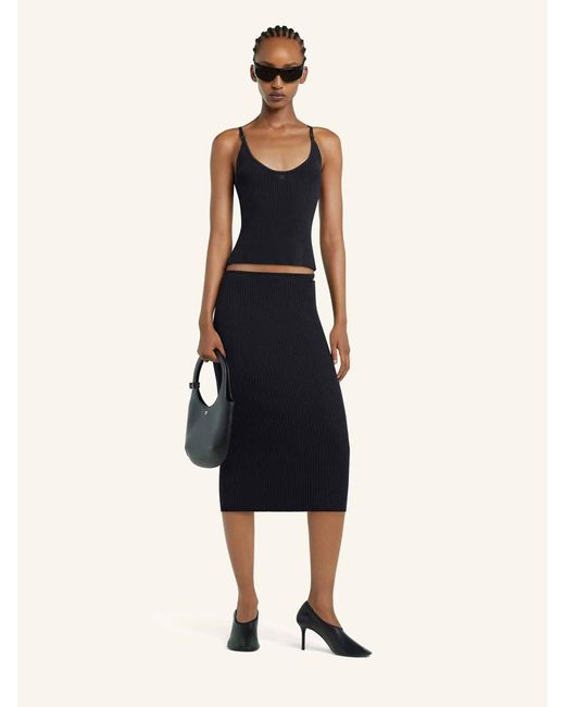Courreges Black Midi Knitted Skirt