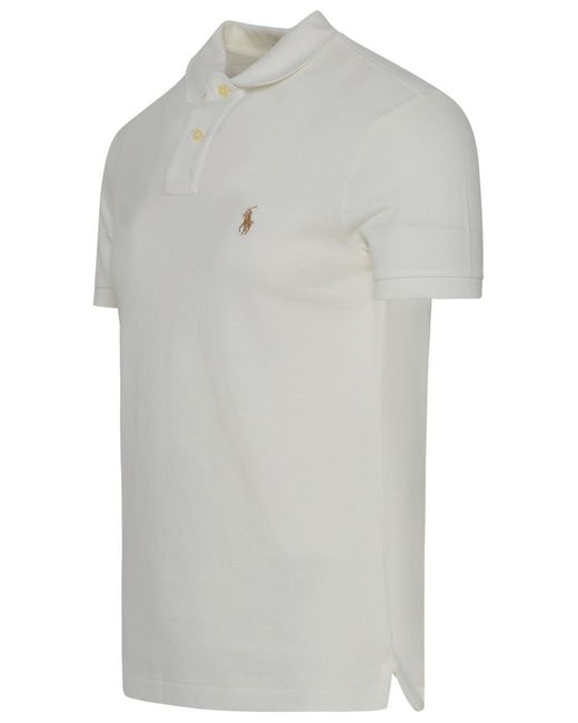 Polo Ralph Lauren Gray White Cotton Polo Shirt for men