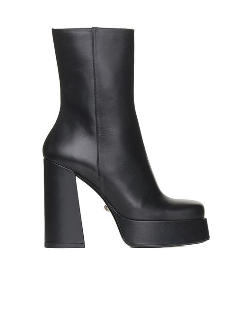 Versace Black Women Metallic Aevitas Platform Boots