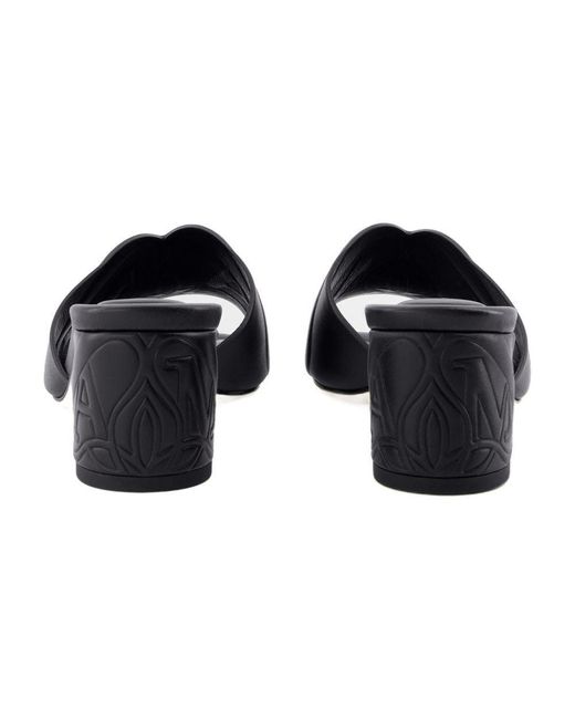 Alexander McQueen Black Seal Heeled Sandals