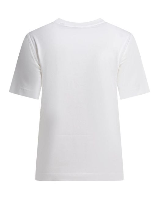 Burberry White Cotton T-Shirt With Logo