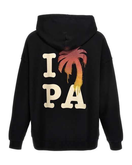 Palm Angels Blue 'I Love Pa' Hoodie for men