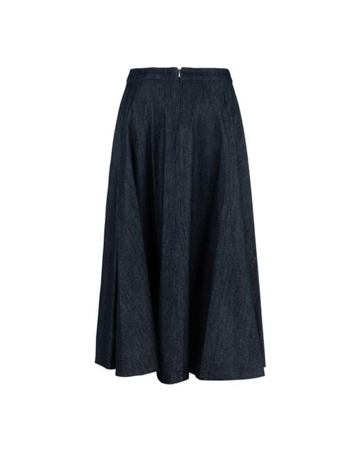 Max Mara Blue Denim Flared Skirt