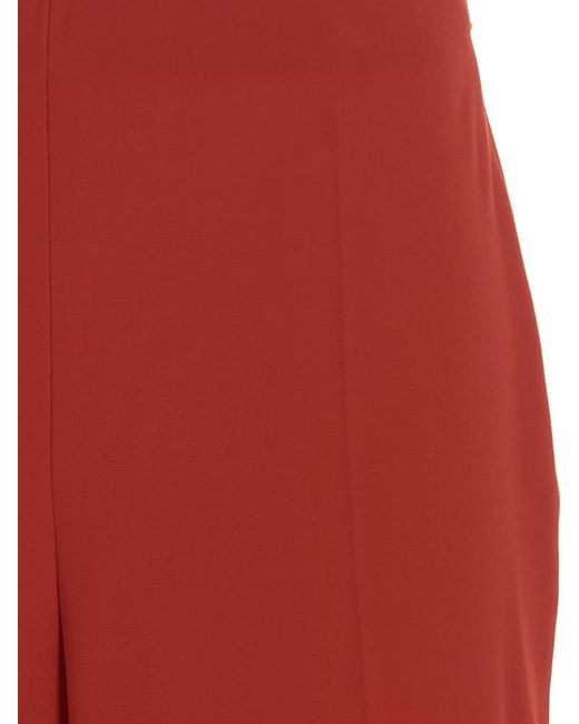Ferragamo Red Straight Pants With Pleat