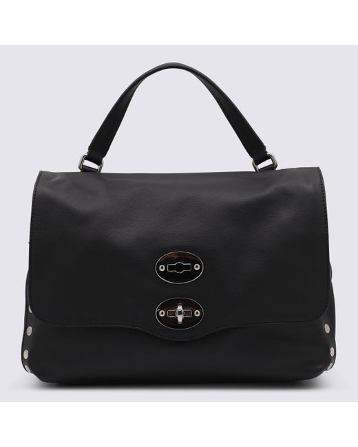 Zanellato Black Leather Postina Baby Top Handle Bag