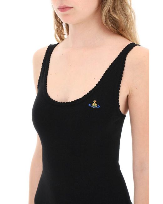 Vivienne Westwood Black Orb Embroidered Knitted Dress