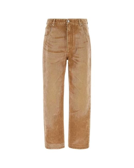 Fendi Natural Camel Velvet Jeans for men