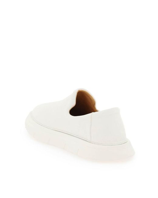 Marsèll White Marsell 'Intagliata' Grained Leather Slip-On Shoes for men