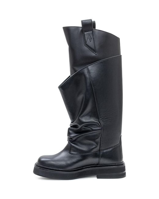 The Attico Blue High Boots With Asymmetrical Design