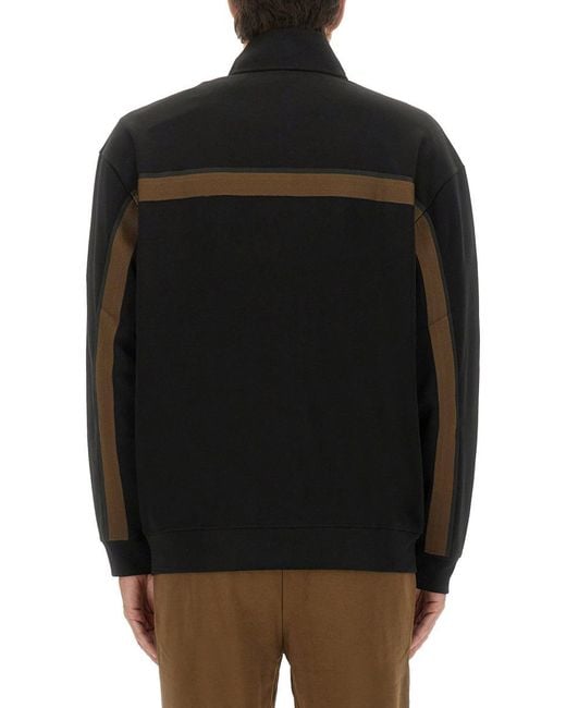Boss Black Sweatshirt With Logo And Zipper for men