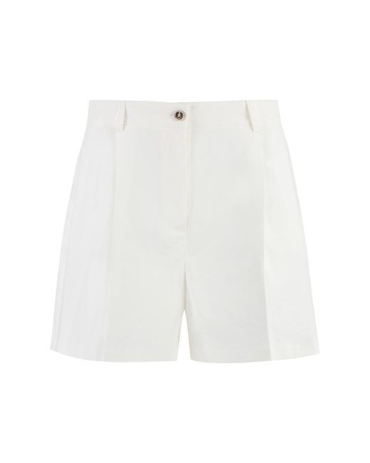 Pinko White Linen Shorts