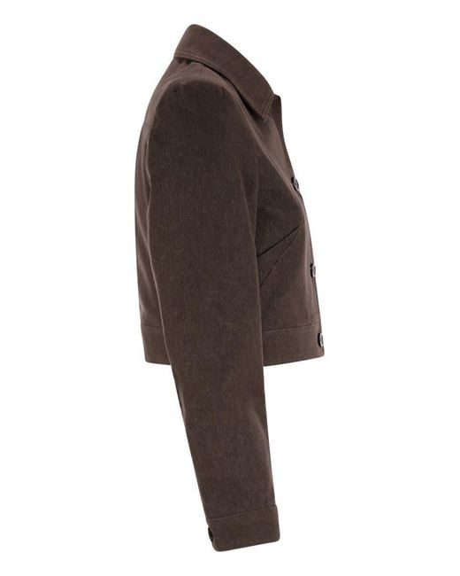 【関税&送料込】Max Mara Brown Denim Carpa Jacket Denim-effect cropped jacket, brown | 