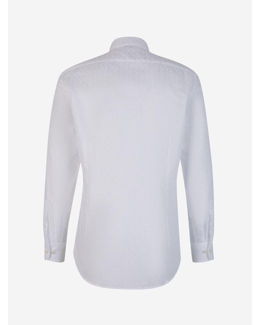Etro White Paisley Cotton Shirt for men