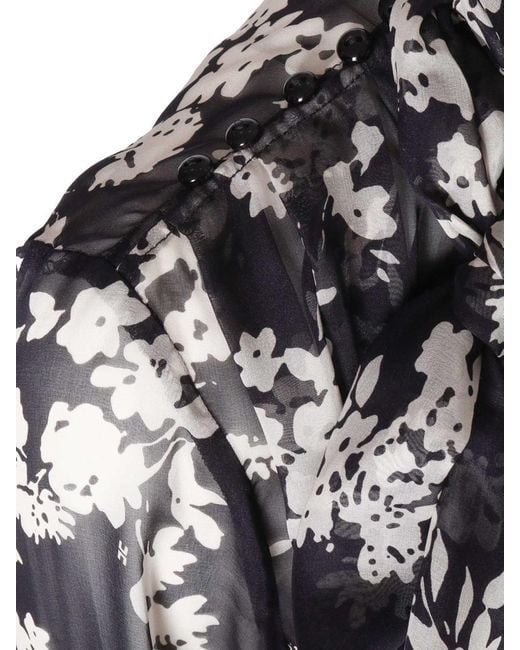 Elisabetta Franchi Gray Transparent Silk Blouse