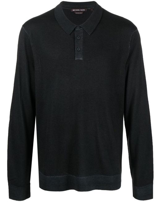 Michael Kors Black Long-sleeve Polo Shirt for men