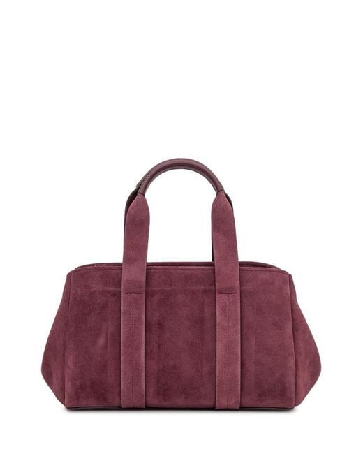 Michael Kors Purple Suede Satchel Bag With Charm Logo