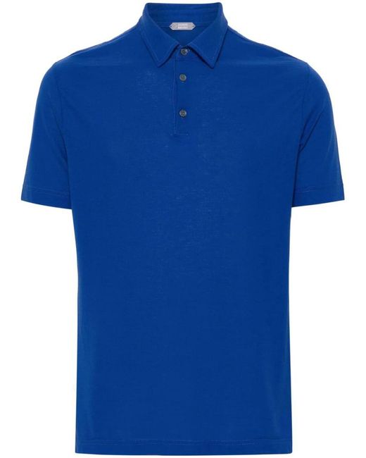 Zanone Blue Short Sleeves Polo for men