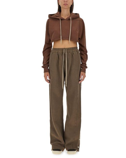 Rick Owens Natural Cropped Sweatshirt