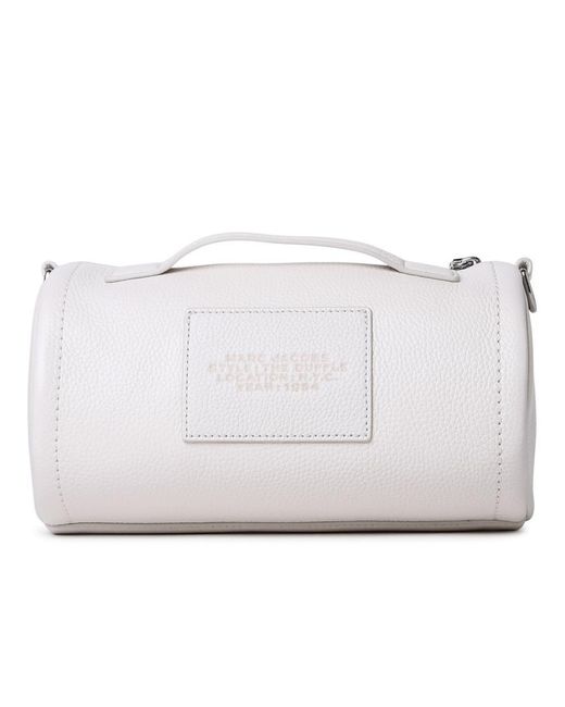 Marc Jacobs Gray Cream Leather Duffle Bag