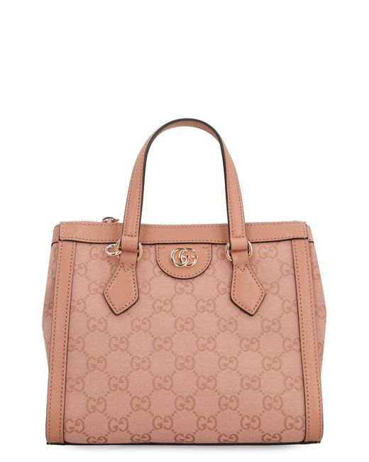 Gucci Pink Ophidia GG Small Tote Bag