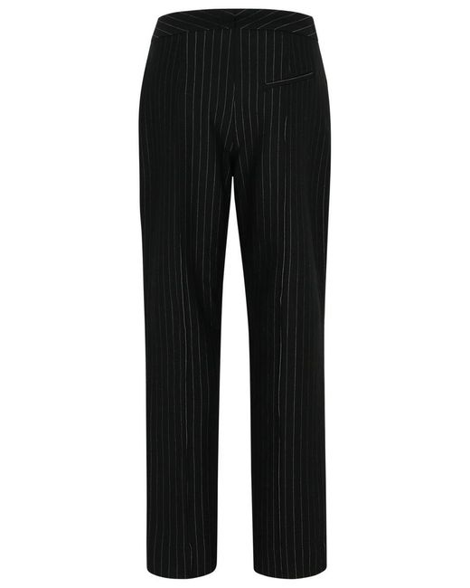 Ganni Black Viscose Blend Trousers