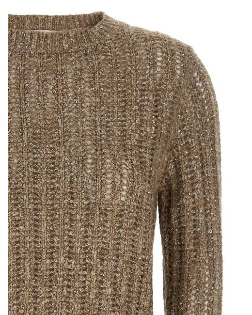 Brunello Cucinelli Brown 'Rustic Dazzling Net' Sweater