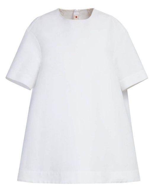 Marni White Short-Sleeve Cotton Minidress