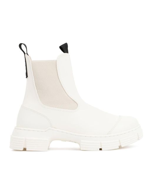 Ganni Recycled Rubber City Boot Shoes in White | Lyst