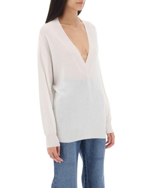 Tom Ford White Sweater In Cashmere And Silk
