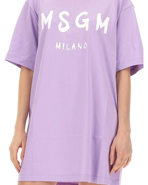 MSGM Purple T-Shirt Dress
