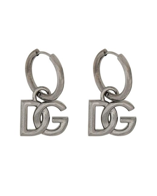 Dolce & Gabbana Metallic Hoop Earrings for men