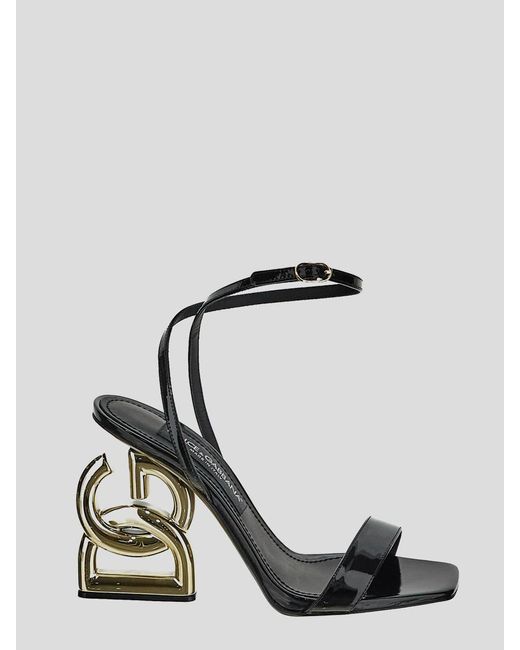 Dolce & Gabbana Black Logo Heel Shoe