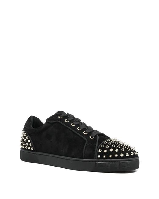 Christian Louboutin Black Seavaste 2 Suede Leather Sneakers for men