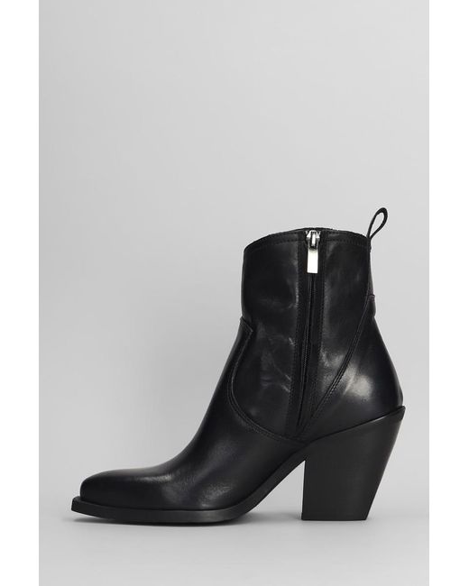 METISSE Black Texan Ankle Boots