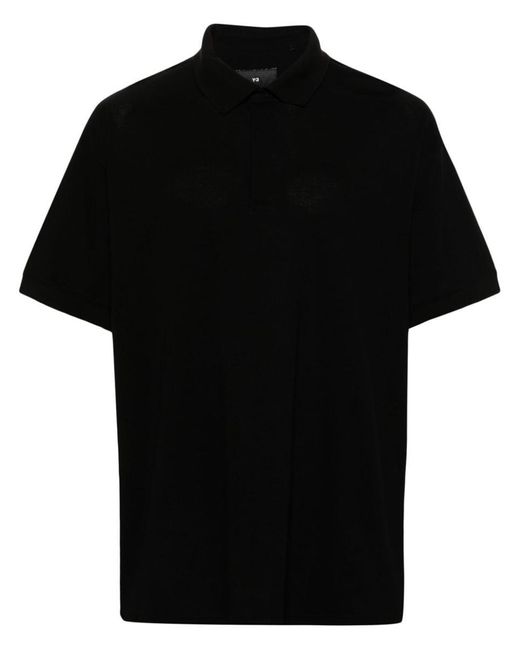 Y-3 Black Y-3 Short Sleeve Polo Shirt for men