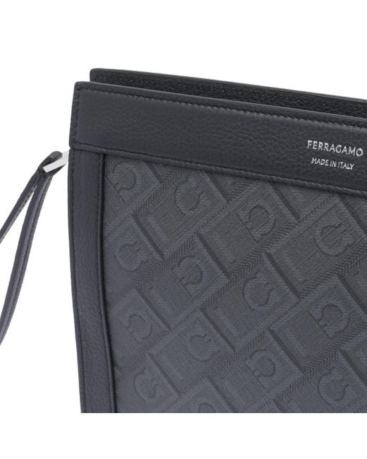 Ferragamo Black Monogram Pouch for men