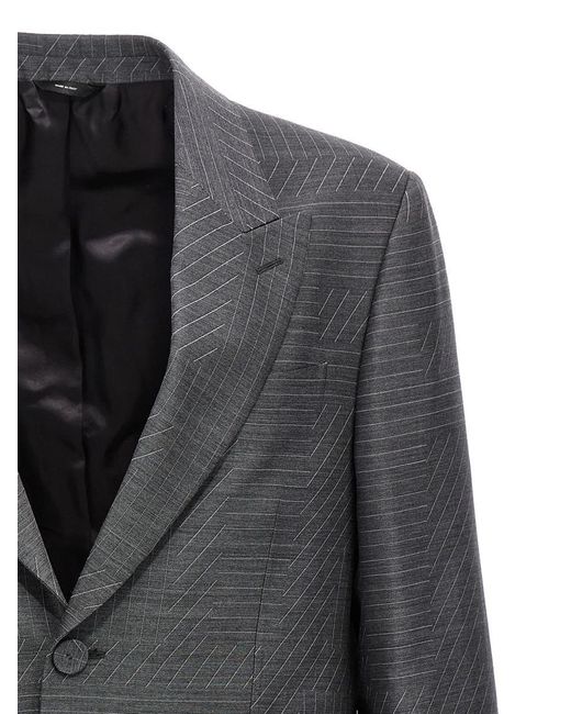 Fendi Gray Shadow Jackets for men