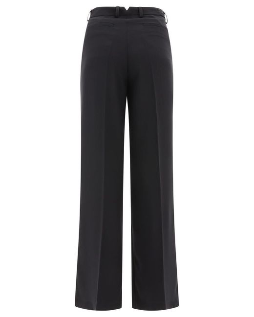 F.it Black Tailored Trousers With Pressed Crease