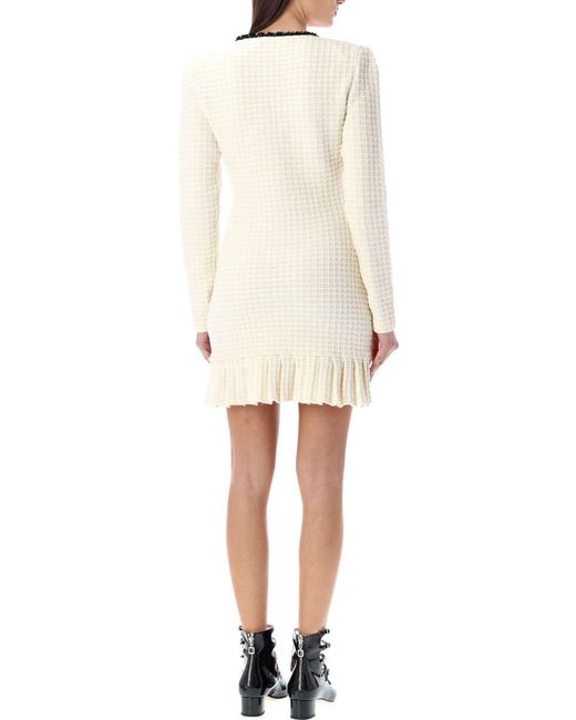 Self-Portrait Natural Textured Knit Mini Dress