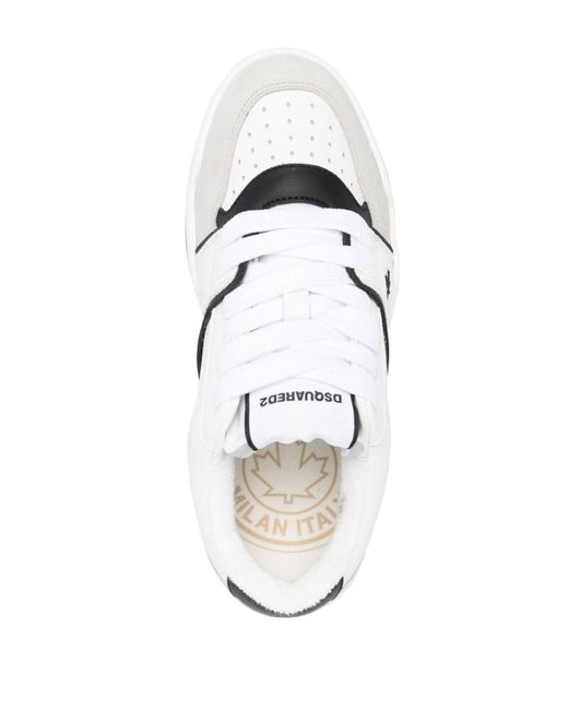 DSquared² White Logo Velour Sneakers