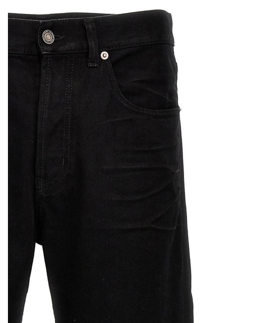 Saint Laurent Black Crinkled Effect Cotton Denim Jeans for men