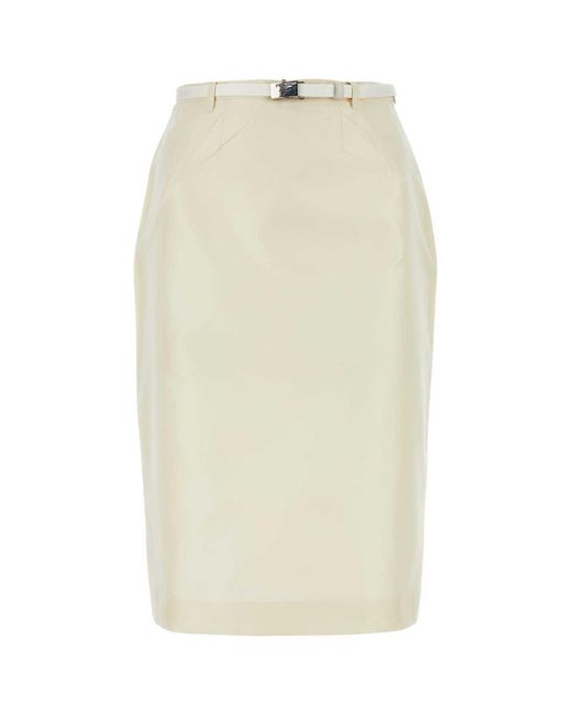 Prada Natural Ivory Faille Skirt