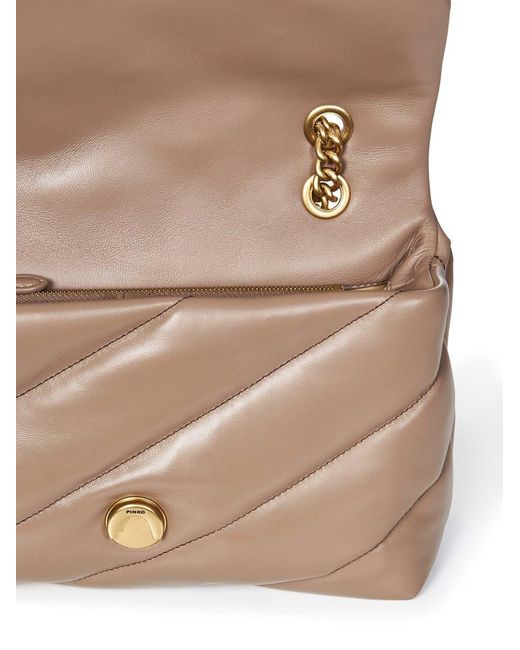 Pinko Brown Classic Love Bag Puff Maxi Quilt Shoulder Bag
