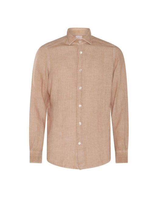 Eleventy Natural Beige Linen Shirt for men