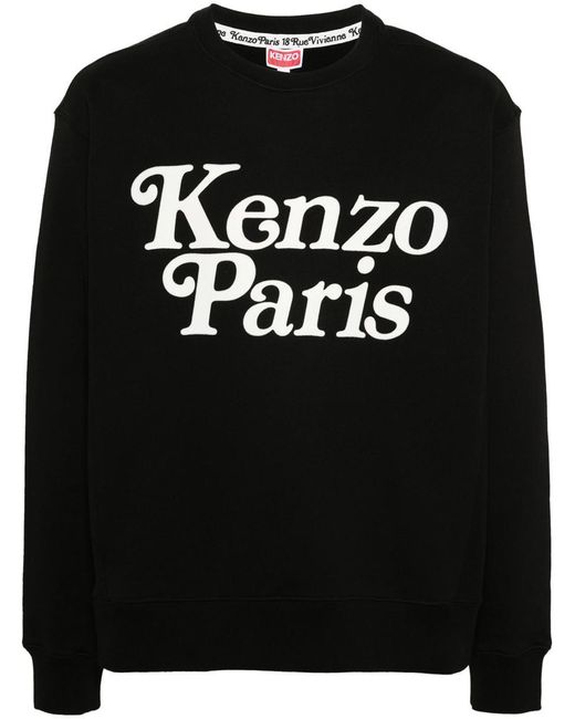 KENZO Black Verdy Sweatshirt With Flocked Logo for men