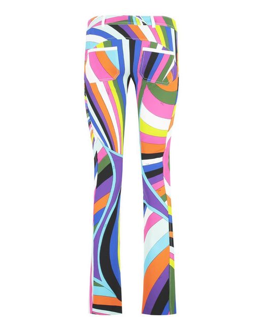 Emilio Pucci Blue Printed Cropped Trousers