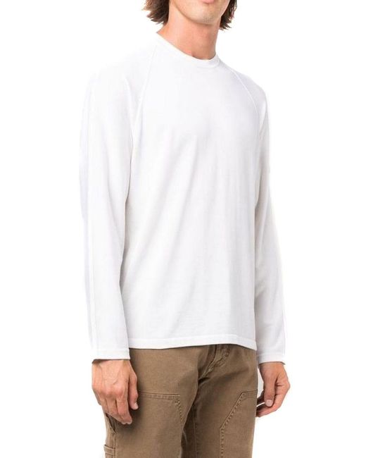 Stone Island White Cotton Sweater for men