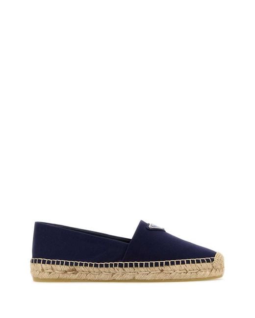 Prada Blue Dark Satin Espadrilles