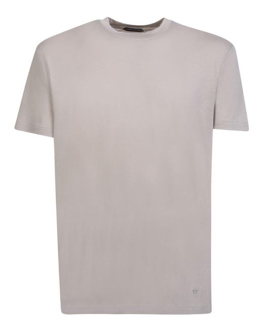 Tom Ford Cream Lyocell T-shirt By in Gray for Men | Lyst